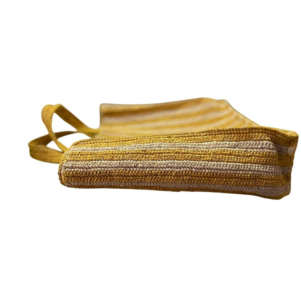 Mar Y Sol Straw Amalfi Tote Bag Used Striped Sunflower / Natural - Picture 4 of 16